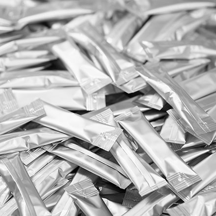 A pile of silver aluminum foil.